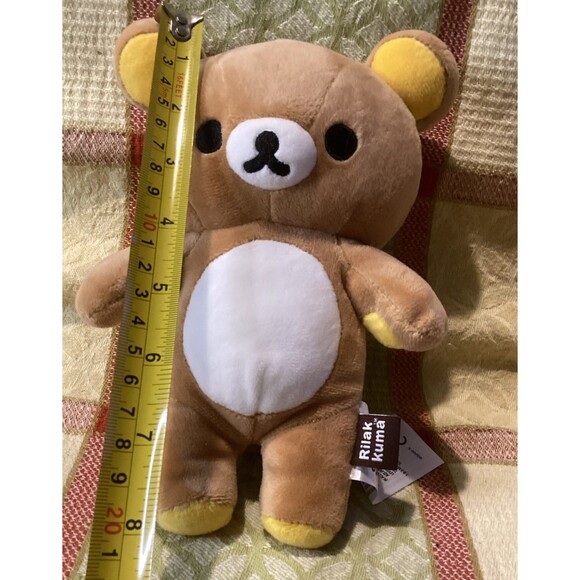 2009 8” San-X RILAKKUMA Plush Brown Stuffed Bear Zippered Pocket Plushy Japan - Picture 9 of 9